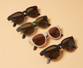 Various eyewear shown.