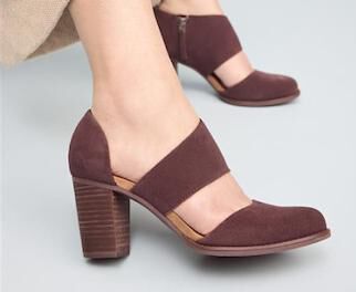 Women's Milan Suede Closed Toe Heel in blackberry shown.