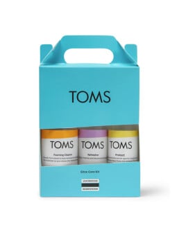 TOMS Shoe Care Kit shown.