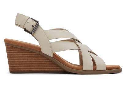 Gracie Cream Leather Wedge Sandal