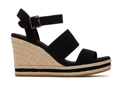 Madelyn Black Suede Wedge Sandal